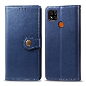 LEATHER BUCKLE Peňaženkový obal Xiaomi Redmi 9C modrý