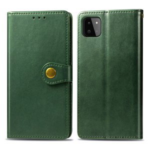 LEATHER BUCKLE Peňaženkový obal Samsung Galaxy A22 zelený