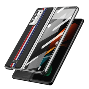 GKK LEATHER Kryt se sklem Samsung Galaxy Z Fold 2 5G Tricolour černý