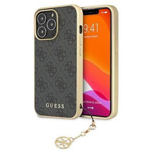 GUESS 4G Kryt s přívěskem Apple iPhone 13 Pro šedý