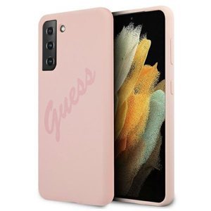 GUESS SILICONE VINTAGE Kryt Samsung Galaxy S21 Plus 5G růžový
