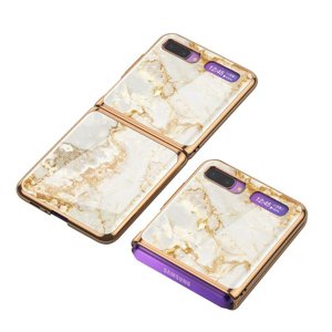 GKK GLASS Ochranný kryt Samsung Galaxy Z Flip GOLD MARBLE