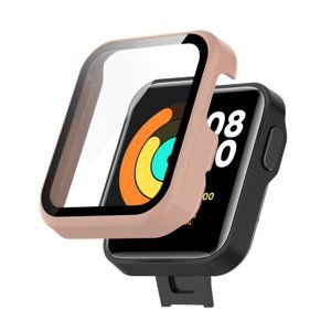 Plastový kryt s ochranným sklem pro Xiaomi Mi Watch Lite růžový