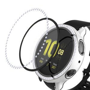 DIAMOND Plastový kryt s ochranným sklem Samsung Galaxy Watch Active 2 44mm stříbrný