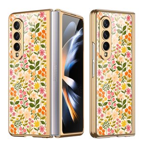 GKK GLASS Ochranný kryt Samsung Galaxy Z Fold4 5G YELLOW FLORAL