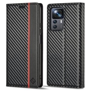 IMEEKE CARBON Peněženkový kryt Xiaomi 12T / 12T Pro