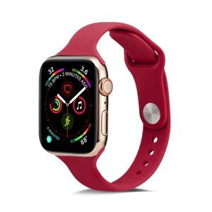 THIN Silikonový řemínek Apple Watch Ultra 1 / 2 (49mm) / 9 / 8 / 7 (45mm) / 6 / SE / 5 / 4 (44mm) / 3 / 2 / 1 (42mm) ROSE RED