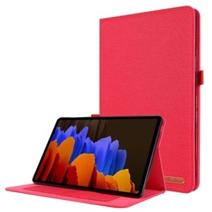 FABRIC Zaklápací obal pre Samsung Galaxy Tab S8+ / S7+ / S7 FE červený