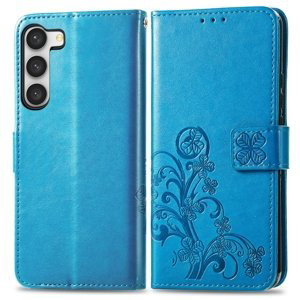 ART FLOWERS Peněženkový kryt Samsung Galaxy S23 Plus 5G modrý