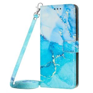 ART MARBLE Peněženkový kryt s řemínkem Samsung Galaxy S23 5G BLUE