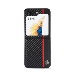 IMEEKE CARBON Zaklápěcí pouzdro pro Samsung Galaxy Z Flip 5 5G černé