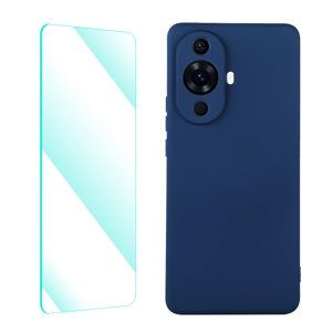 ENKAY SET Silikonový obal a 2D sklo Huawei nova 11 modrý