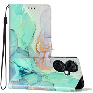 ART Peněženkový kryt pro OnePlus Nord CE 3 Lite 5G GREEN MARBLE