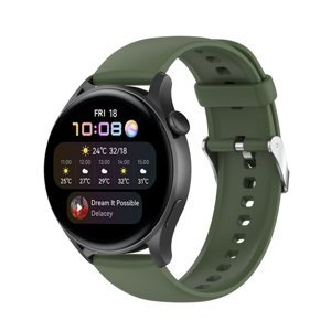 SILICONE Řemínek pro Huawei Watch 4 / Watch 4 Pro tmavě zelený