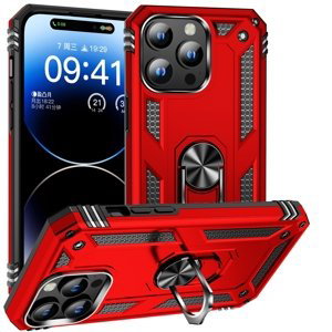RING Obal s držákem pro Apple i Phone 15 Pro Max červený