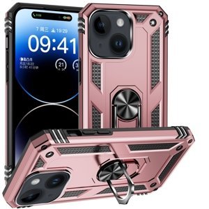 RING Obal s držákem pro Apple i Phone 15 Plus růžový