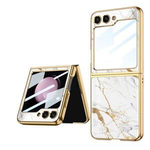 GKK GLASS Ochranný kryt Samsung Galaxy Z Flip5 5G WHITE MARBLE