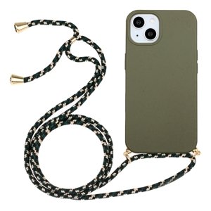 ROPE Kryt se šňůrkou Apple i Phone 15 tmavě zelený