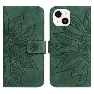 ART SUN FLOWER Peněženkové pouzdro s řemínkem Apple i Phone 15 Plus zelené