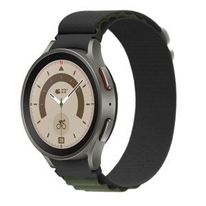 NYLON Řemínek pro Samsung Galaxy Watch 6 Classic (47mm/43mm) a Watch 6 (44mm/40mm) zelený-černý