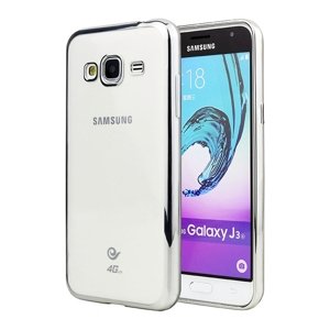 METALLIC Silikonový obal Samsung Galaxy J3 2016 stříbrný