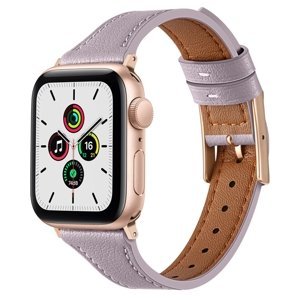 LEATHER Kožený řemínek pro Apple Watch SE / SE 2022 / SE 2023 (44mm) fialový