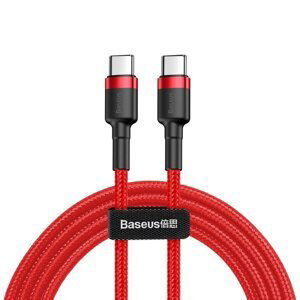 BASEUS CATKLF-G09 60W PD 2.0 Kábel USB Type-C - USB Type-C 1m červený