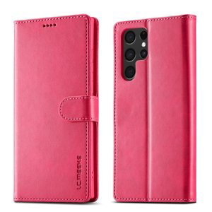 IMEEKE Peňaženkový obal pre Samsung Galaxy S24 Ultra 5G ružový