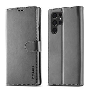 IMEEKE Peňaženkový obal pre Samsung Galaxy S24 Ultra 5G šedý