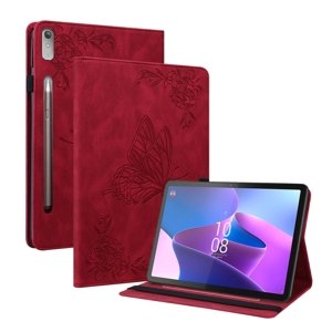 ART BUTTERFLY Peněženkový obal pro Lenovo Tab P12 červený