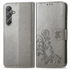 ART FLOWERS Peňaženkový obal pre Samsung Galaxy A15 / A15 5G šedý