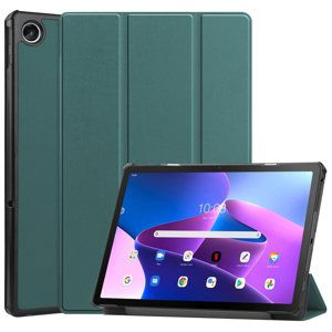 LEATHER Zaklápěcí obal pro Lenovo Tab M10 Plus 3. generace zelený