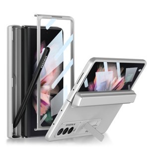 GKK BOX Ochranný kryt se stojanem Samsung Galaxy Z Fold 3 5G stříbrný