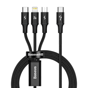 BASEUS RAPID 3IN1 20W USB-C Kabel USB-C / Lightning / micro USB 1.5 m