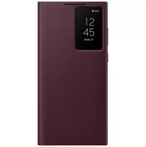 Pouzdro Case Samsung EF-ZS908CE S22 Ultra  S908 burgundy Clear View Cover (EF-ZS908CEEGEE)