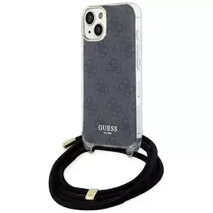 Kryt Guess GUHCP15SHC4SEK iPhone 15 / 14 / 13 6.1" black hardcase Crossbody Cord 4G Print (GUHCP15SHC4SEK)