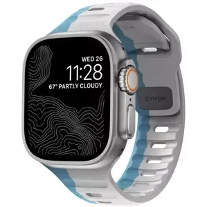 Řemínek Nomad Sport Strap, Lunar Gray/Electric Blue - Apple Watch 49mm/45mm/44mm/42mm (NM01274285)