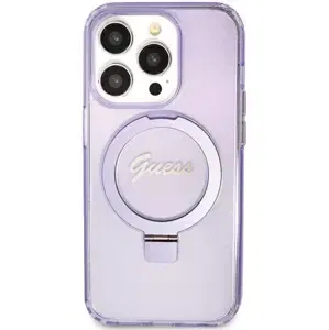 Kryt Guess GUHMN61HRSGSU iPhone 11 / Xr 6.1" purple hardcase Ring Stand Script Glitter MagSafe (GUHMN61HRSGSU)