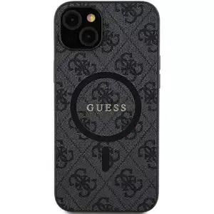 Kryt Guess GUHMS24LG4GFRK S24 Ultra S928 black hardcase 4G Collection Leather Metal Logo MagSafe (GUHMS24LG4GFRK)