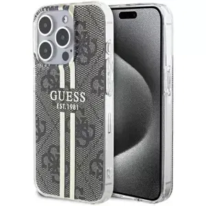 Kryt Guess GUHCP15LH4PSEGW iPhone 15 Pro 6.1" brown hardcase IML 4G Gold Stripe (GUHCP15LH4PSEGW)