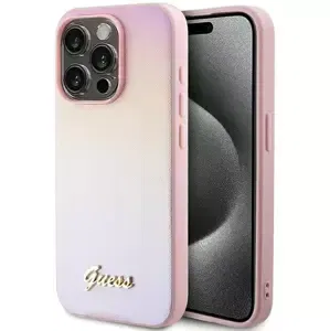 Kryt Guess GUHCP15LPSAIRSP iPhone 15 Pro 6.1" pink hardcase Saffiano Iridescent Script (GUHCP15LPSAIRSP)