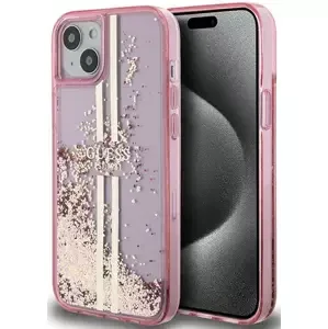 Kryt Guess GUHCP15MLFCSEGP iPhone 15 Plus 6.7" pink hardcase Liquid Glitter Gold Stripes (GUHCP15MLFCSEGP)