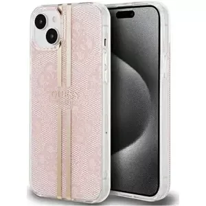 Kryt Guess GUHCP15SH4PSEGP iPhone 15 6.1" pink hardcase IML 4G Gold Stripe (GUHCP15SH4PSEGP)