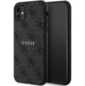 Kryt Guess GUHMN61G4GFRK iPhone 11 6.1" / Xr black hardcase 4G Collection Leather Metal Logo MagSafe (GUHMN61G4GFRK)