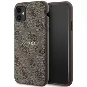 Kryt Guess GUHMN61G4GFRW iPhone 11 6.1" / Xr brown hardcase 4G Collection Leather Metal Logo MagSafe (GUHMN61G4GFRW)