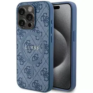 Kryt Guess GUHMP14LG4GFRB iPhone 14 Pro 6.1" blue hardcase 4G Collection Leather Metal Logo MagSafe (GUHMP14LG4GFRB)