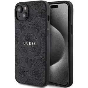 Kryt Guess GUHMP14SG4GFRK iPhone 14 6.1" black hardcase 4G Collection Leather Metal Logo MagSafe (GUHMP14SG4GFRK)