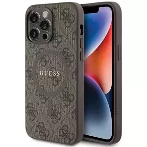 Kryt Guess GUHMP14XG4GFRW iPhone 14 Pro Max 6.7" brown hardcase 4G Collection Leather Metal Logo MagSafe (GUHMP14XG4GFRW)