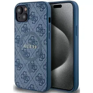 Kryt Guess GUHMP15MG4GFRB iPhone 15 Plus 6.7" blue hardcase 4G Collection Leather Metal Logo MagSafe (GUHMP15MG4GFRB)