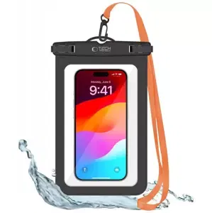 Pouzdro TECH-PROTECT UWC9 UNIVERSAL WATERPROOF CASE 8.9 INCH BLACK/ORANGE (5906203691609)